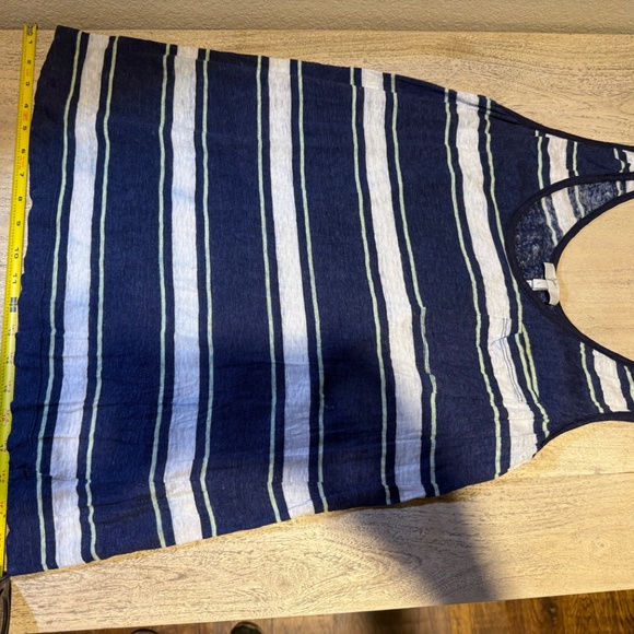 JOIE Carmenella Navy White Striped Linen Tank Top Size Large - Picture 5 of 14